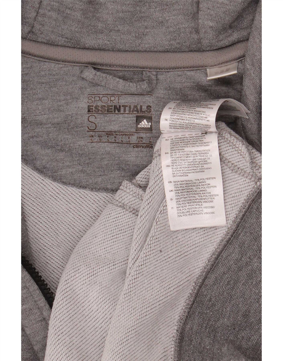 Adidas Pull à capuche zippé Climalite pour homme Petit polyester moucheté gris