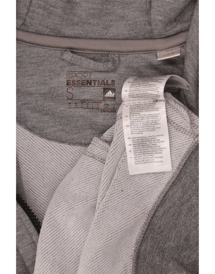 Adidas Pull à capuche zippé Climalite pour homme Petit polyester moucheté gris