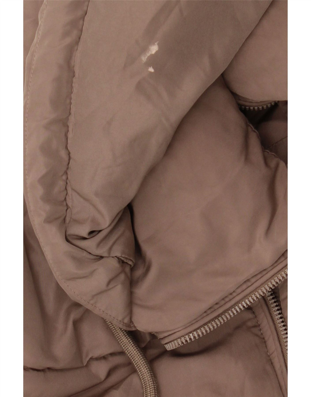 Zara Veste matelassée surdimensionnée à capuche pour femme UK 14 Polyester marron moyen