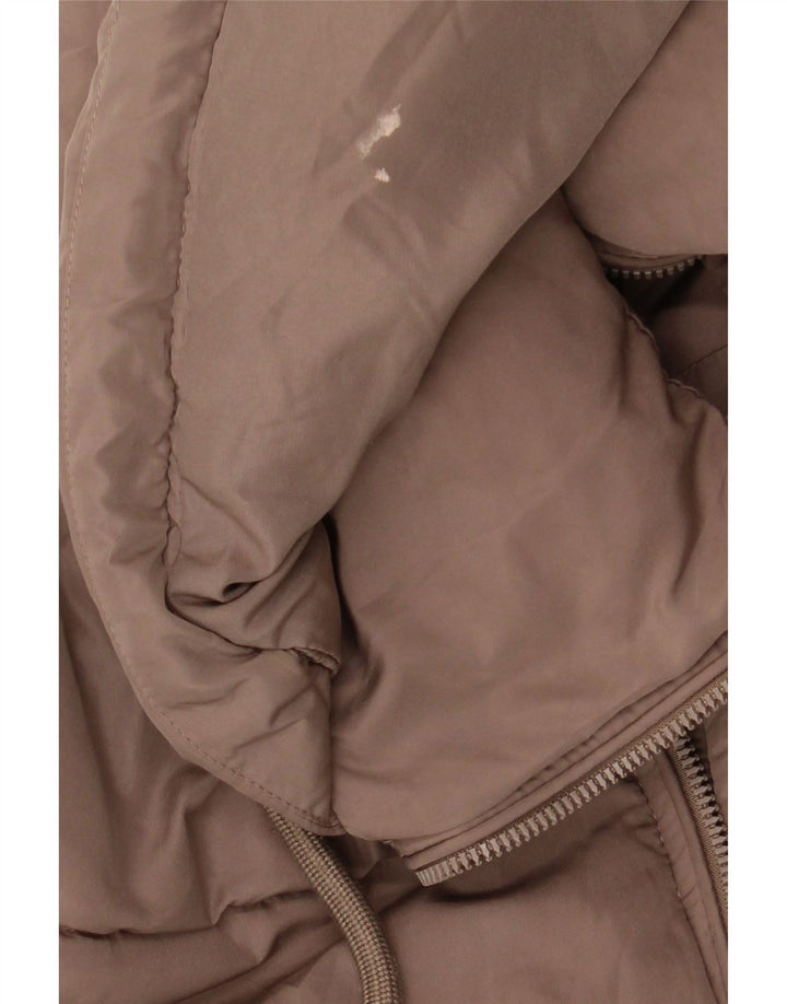 Zara Veste matelassée surdimensionnée à capuche pour femme UK 14 Polyester marron moyen