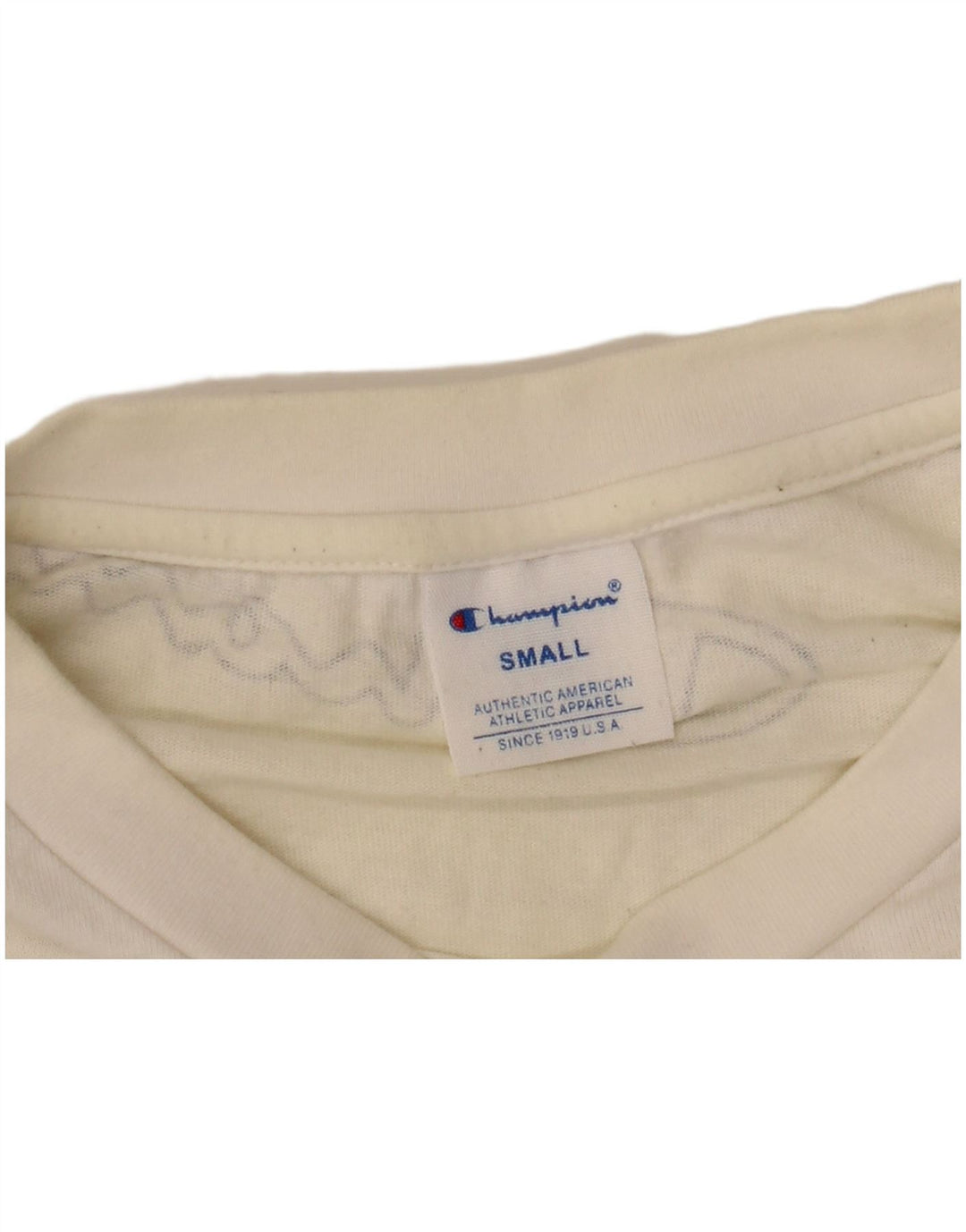 Champion T-shirt graphique surdimensionné pour femme UK 10 Small Blanc