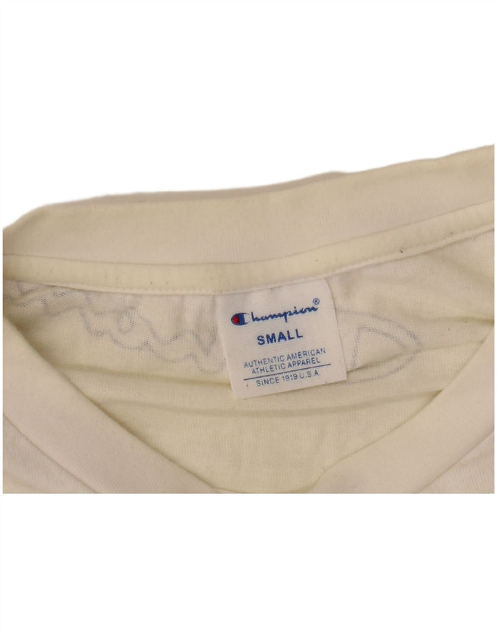 Champion T-shirt graphique surdimensionné pour femme UK 10 Small Blanc