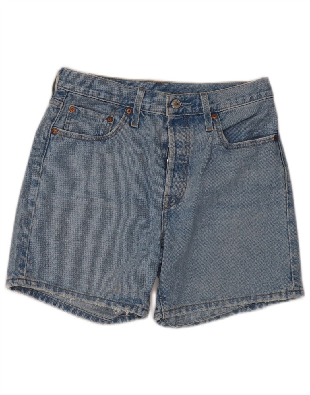 LEVI'S Short 501 taille haute en jean vieilli pour femme W27 Bleu moyen