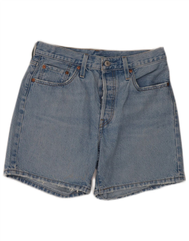 LEVI'S Short 501 taille haute en jean vieilli pour femme W27 Bleu moyen