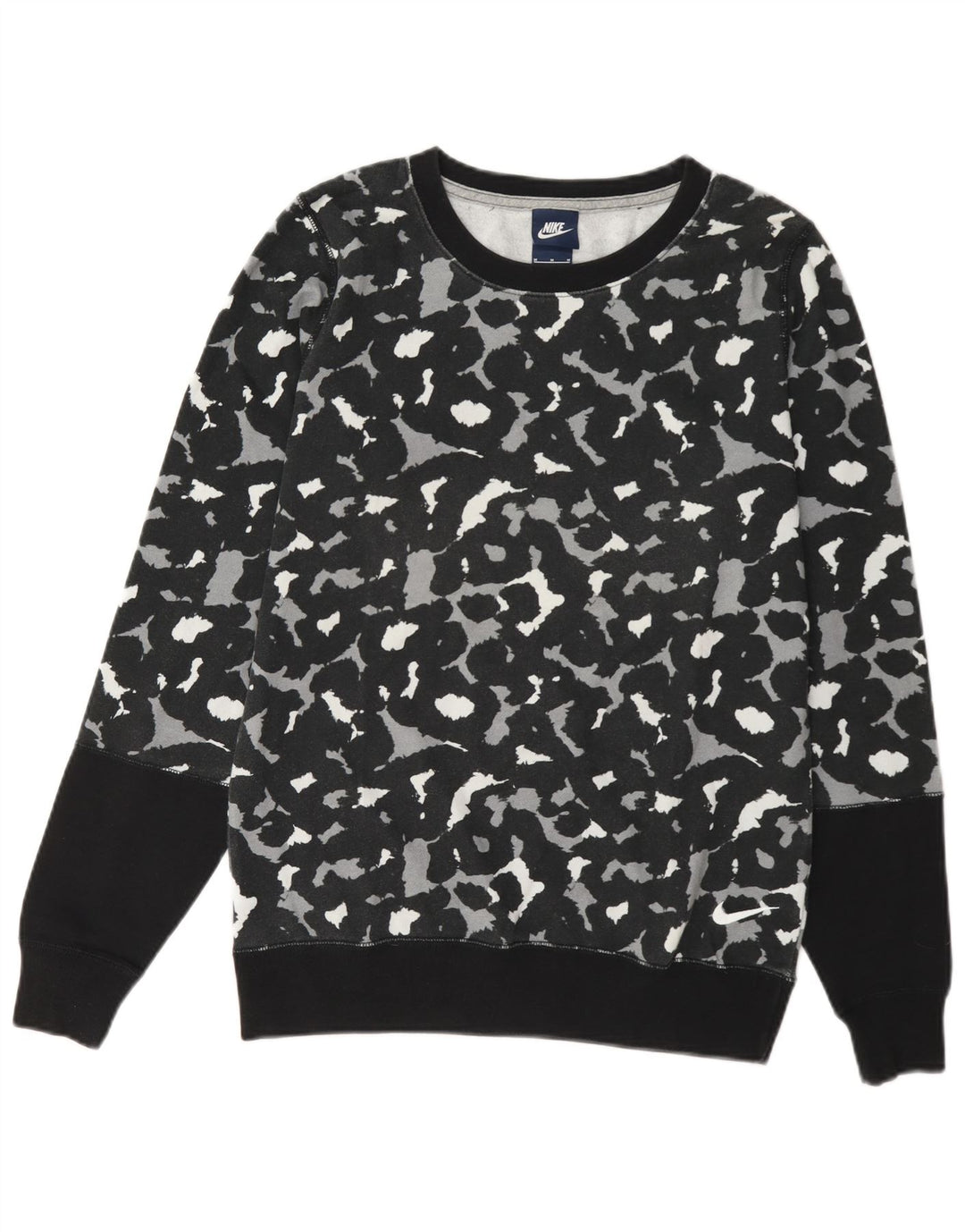 Nike Sweat-shirt pour femme UK 14 Medium Noir Imprimé animal