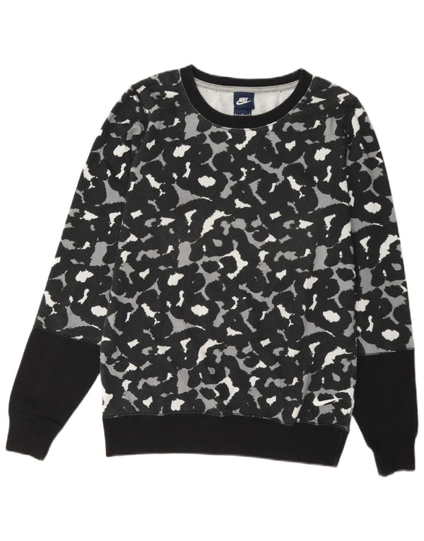 Nike Sweat-shirt pour femme UK 14 Medium Noir Imprimé animal