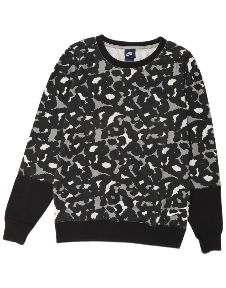 Nike Sweat-shirt pour femme UK 14 Medium Noir Imprimé animal