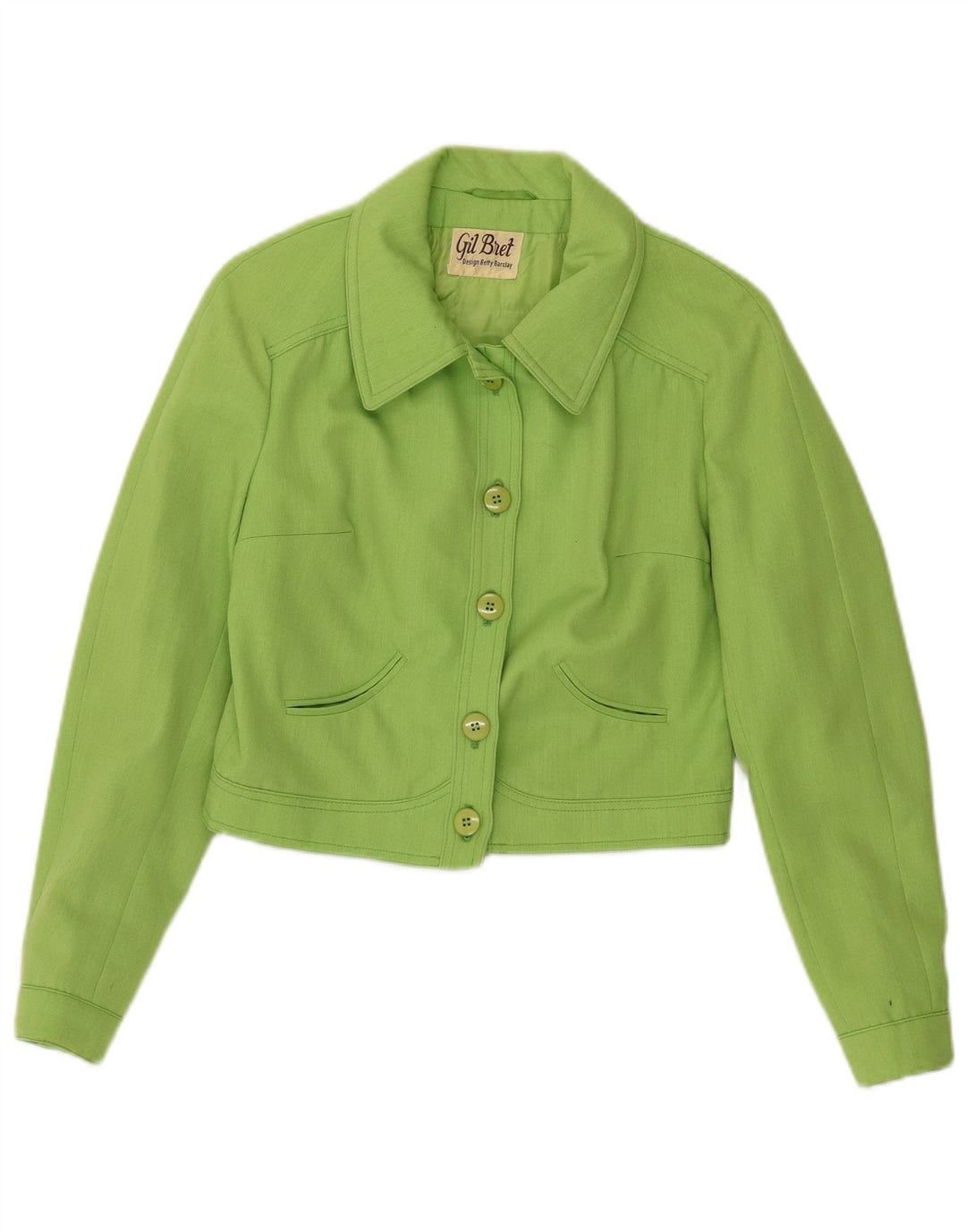 Gil Bret Veste Bomber Courte Femme UK 14 Grand Vert Polyester