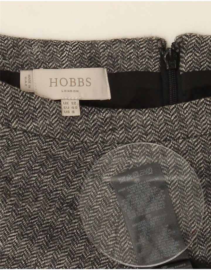 Hobbs Robe fourreau pour femme UK 42 en laine à chevrons gris moyen
