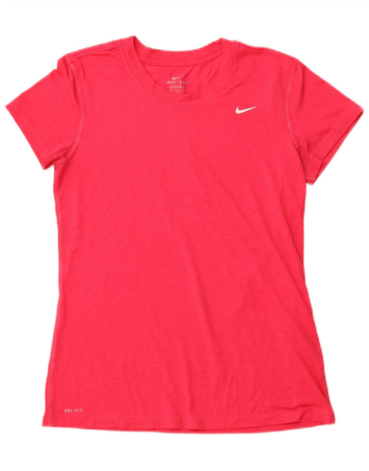 NIKE T-shirt Dri Fit pour femme UK 12 Rose moyen Polyester