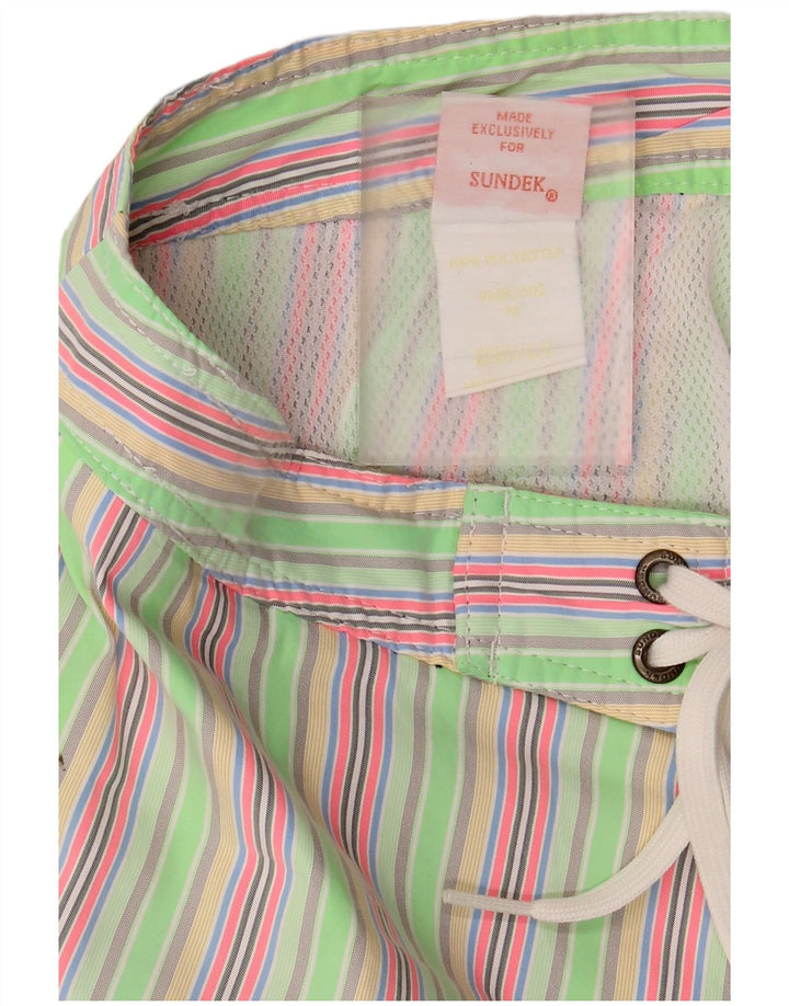 Sundek Short de bain homme grand polyester rayé vert