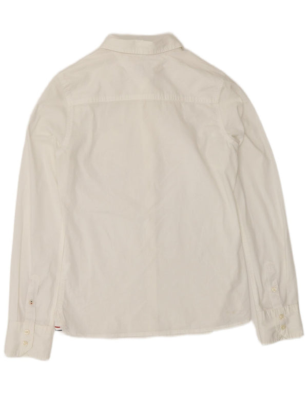 TOMMY HILFIGER Chemise Femme UK 10 Small Blanc