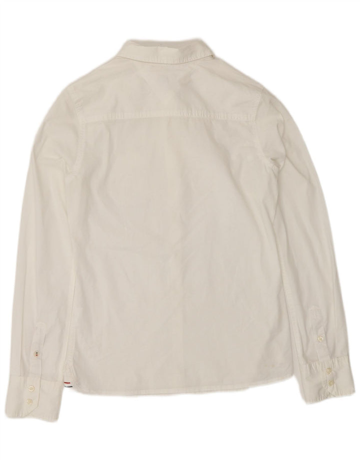 TOMMY HILFIGER Chemise Femme UK 10 Small Blanc