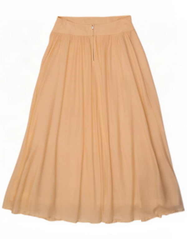 Byblos Jupe évasée plissée pour femme US 8 Medium W26 Soie beige