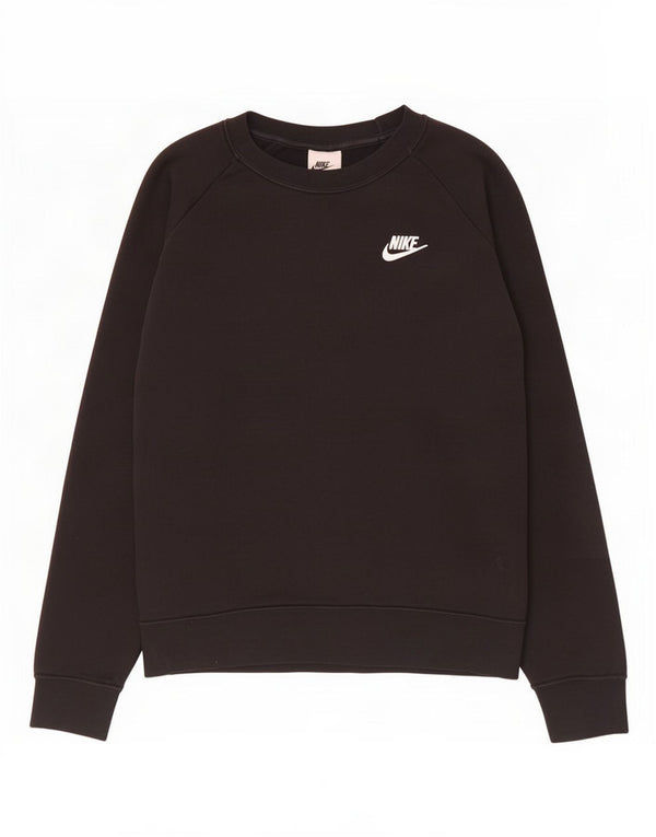 Nike Sweat-shirt pour femme UK 14 en coton noir moyen