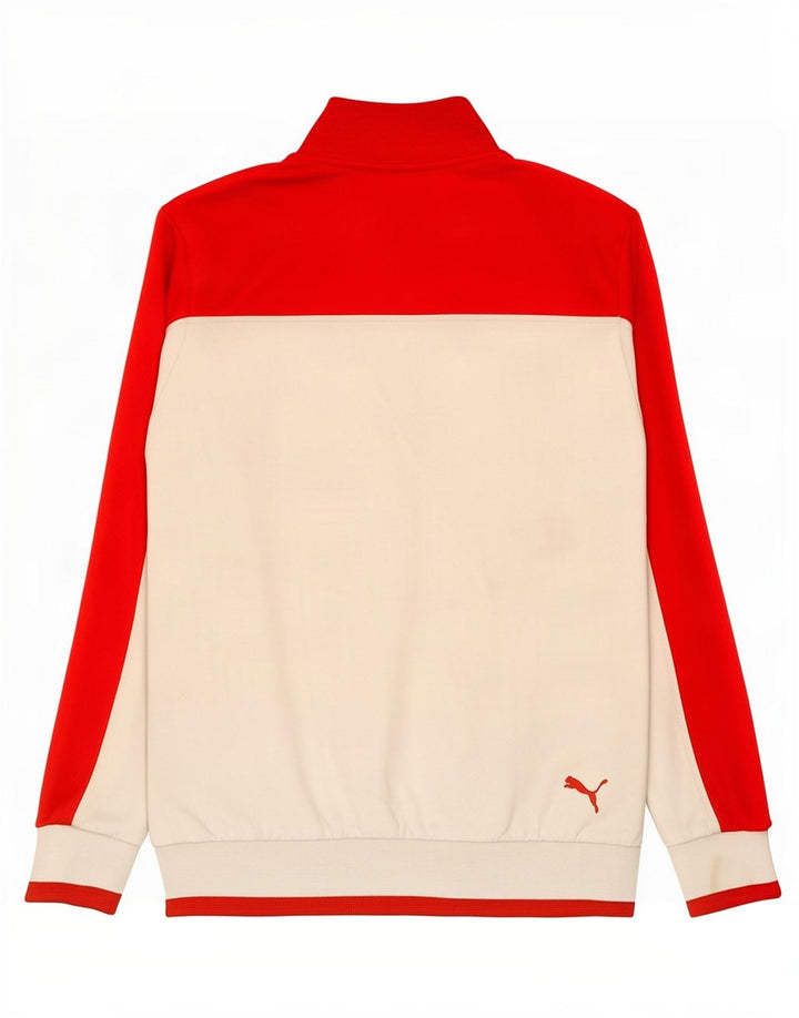 Puma Veste de survêtement pour homme XS Blanc Colorblock Polyester