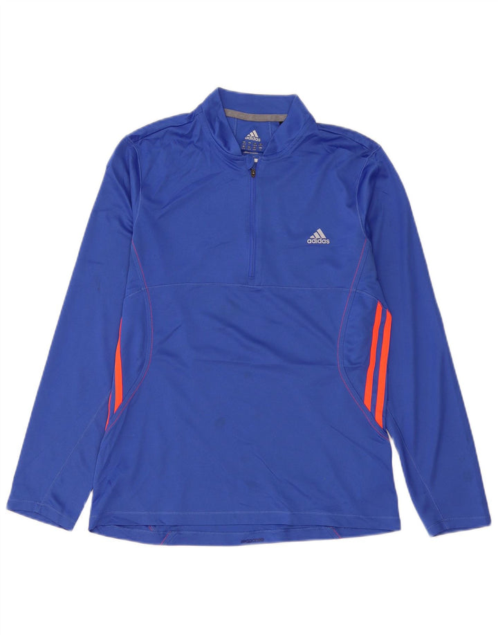 ADIDAS Haut de survêtement Climalite pour femme UK 16/18 Large Bleu