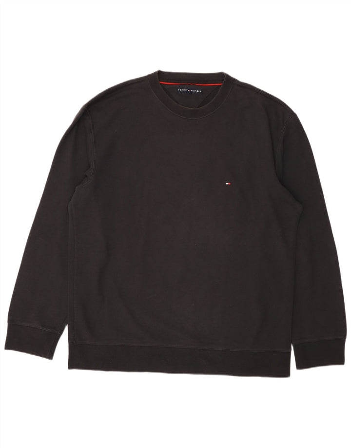 Tommy Hilfiger Sweat-shirt pour homme XL Noir Coton