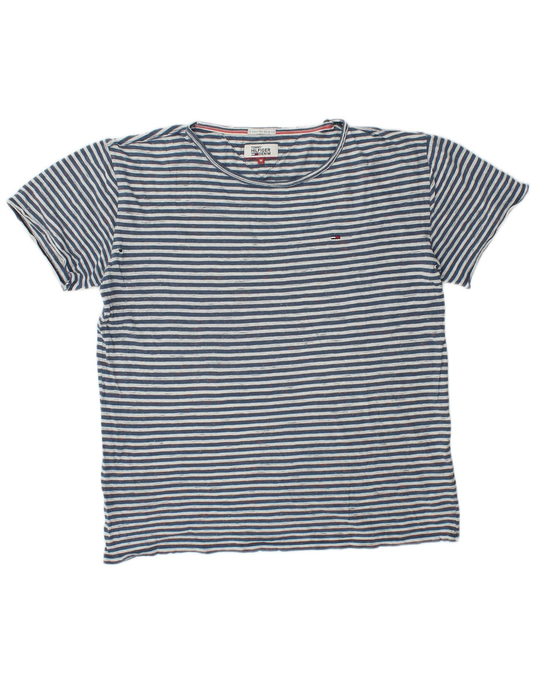 Tommy Hilfiger T-Shirt Homme Bleu Marine Rayé Coton Top