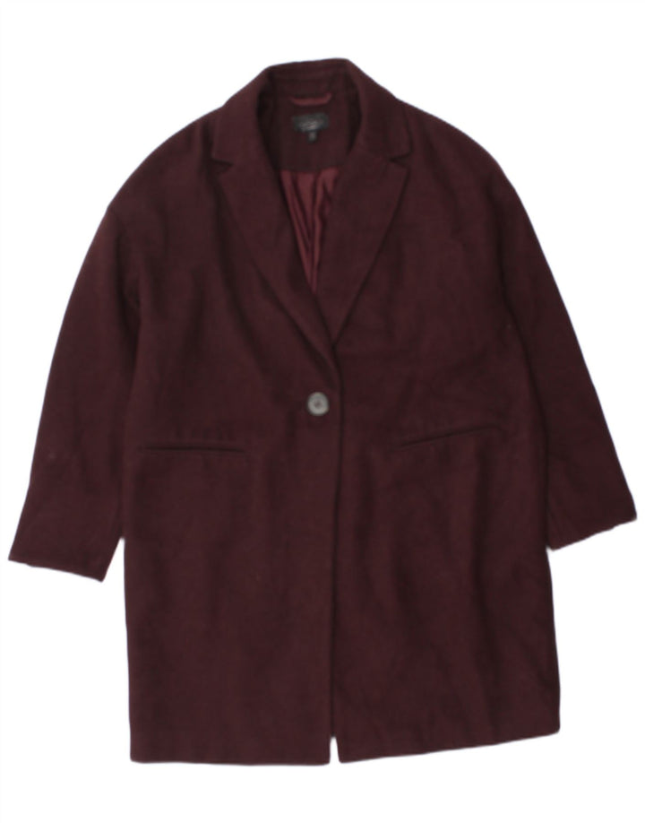 Topshop Manteau Femme UK 12 Polyester Bordeaux Moyen
