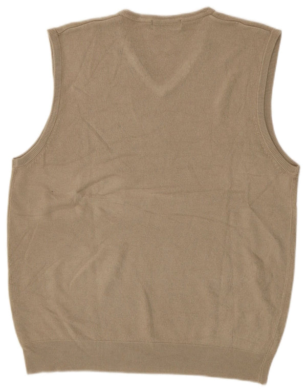 Marks & Spencer Mens Blue Harbour Vest Tank Top Large Khaki Acrylic