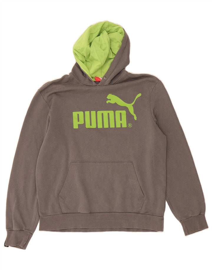 PUMA Mens Graphic Hoodie Jumper Large Grey Vintage Puma and Second-Hand Puma from Messina Hembry 