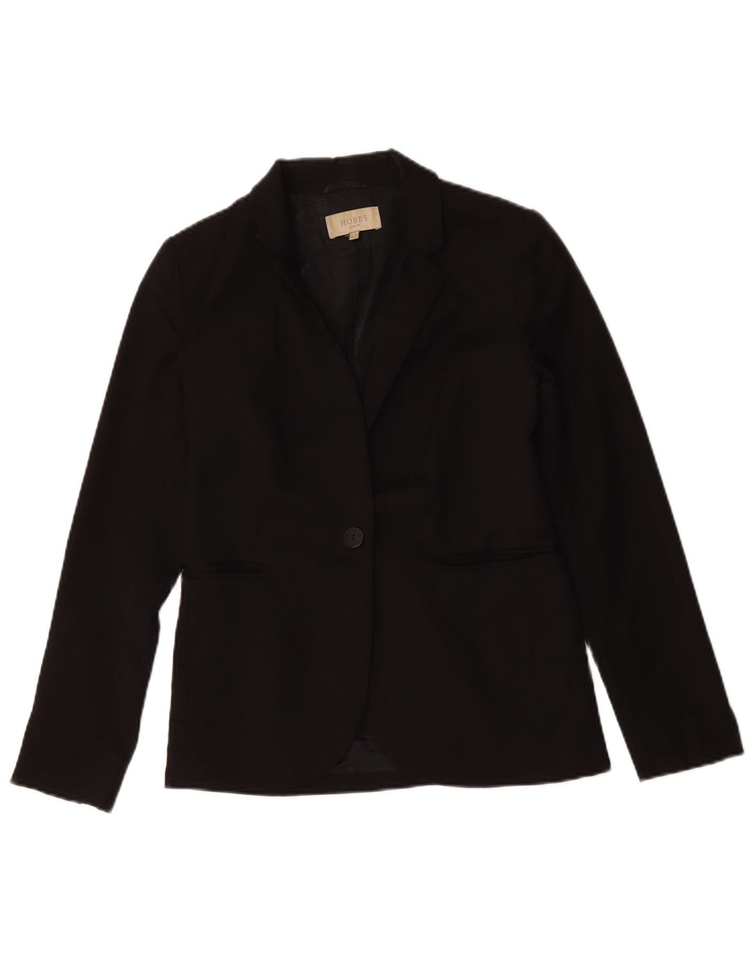 Hobbs Veste Blazer 1 Bouton Femme UK 8 Petite Laine Noire