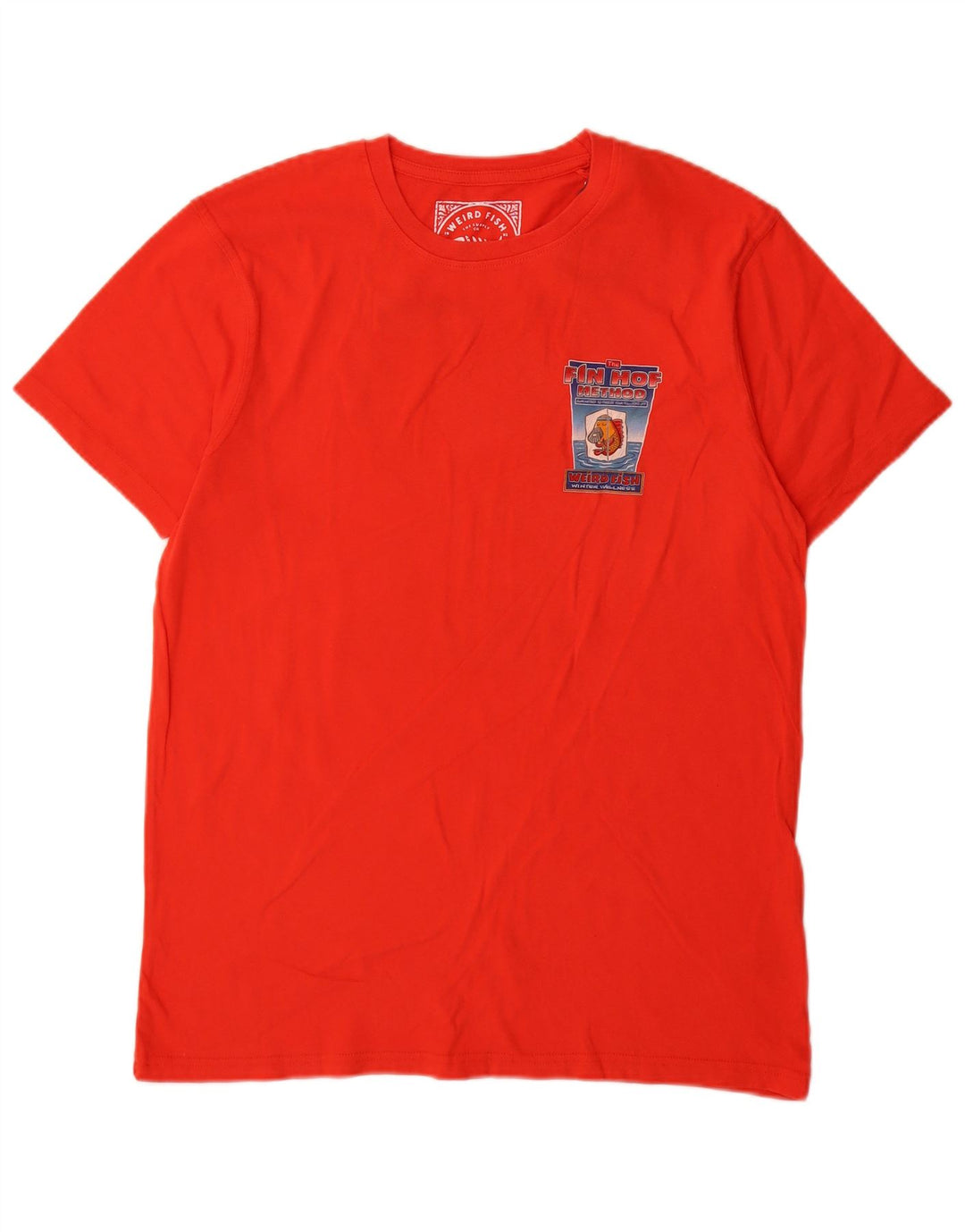 Weird Fish T-Shirt Graphique Homme Rouge Moyen Coton
