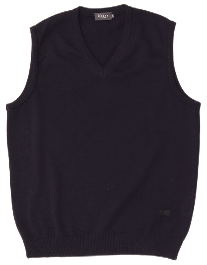 Maerz Muenchen Débardeur Homme IT 50 Laine Bleu Marine Moyen