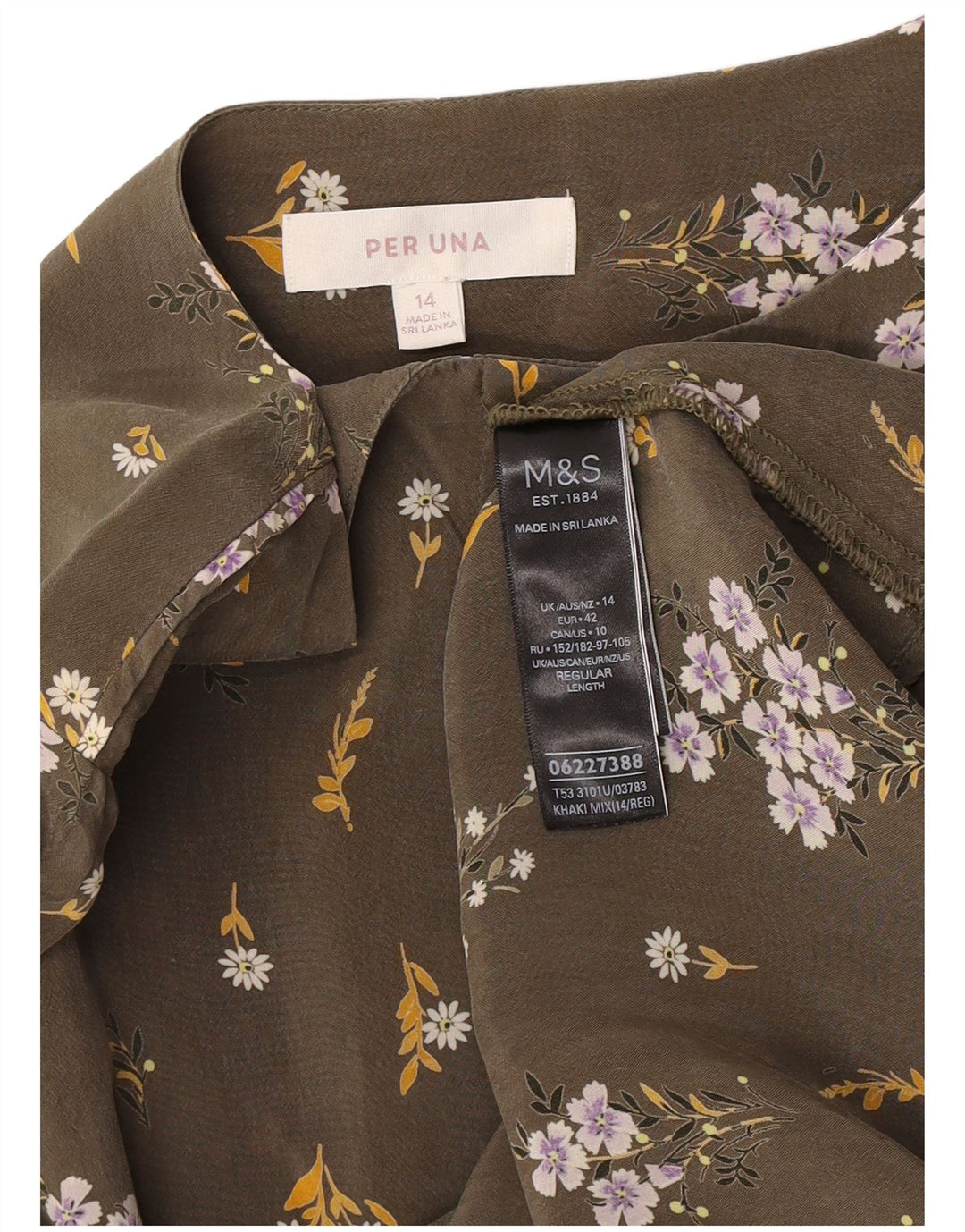 Marks & Spencer Robe droite à manches longues Per Una pour femme UK 14 Large Vert