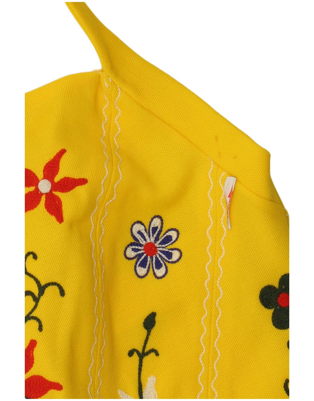 Robe Halter Femme Vintage IT 42 Floral Jaune Moyen