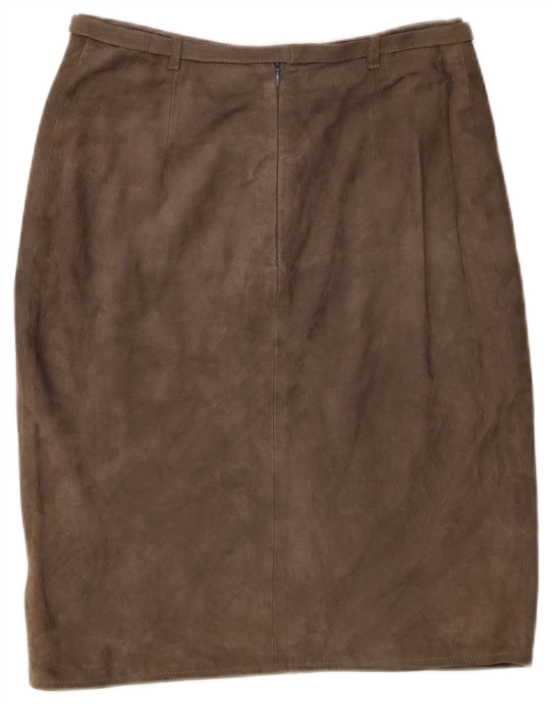 jupe en daim femme vintage IT 44 Medium W26 Cuir Kaki