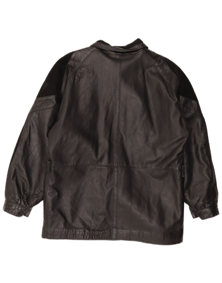 Veste en cuir femme vintage EU 44 XL Cuir noir