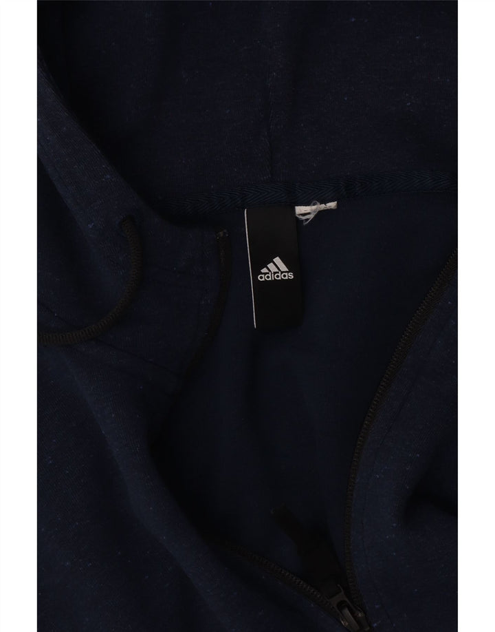 Adidas Pull à capuche zippé pour homme Bleu marine moucheté