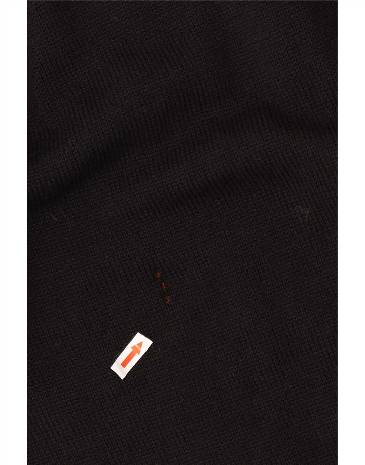 vintage Femme Longline Cardigan Pull EU 40 Medium Black Colourblock