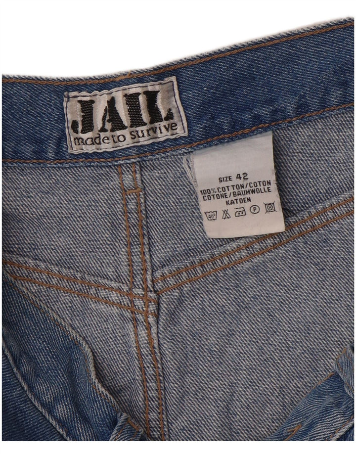 VINTAGE Jupe en jean femme IT 42 Medium W30 Coton bleu