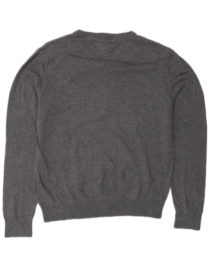 Tommy Hilfiger Pull col V Homme Gris Moyen Argyle/Diamant Coton