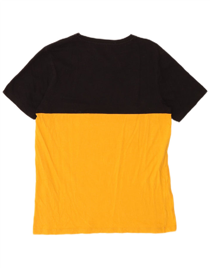 JACK & JONES T-Shirt Graphique Homme Large Jaune Colorblock Coton