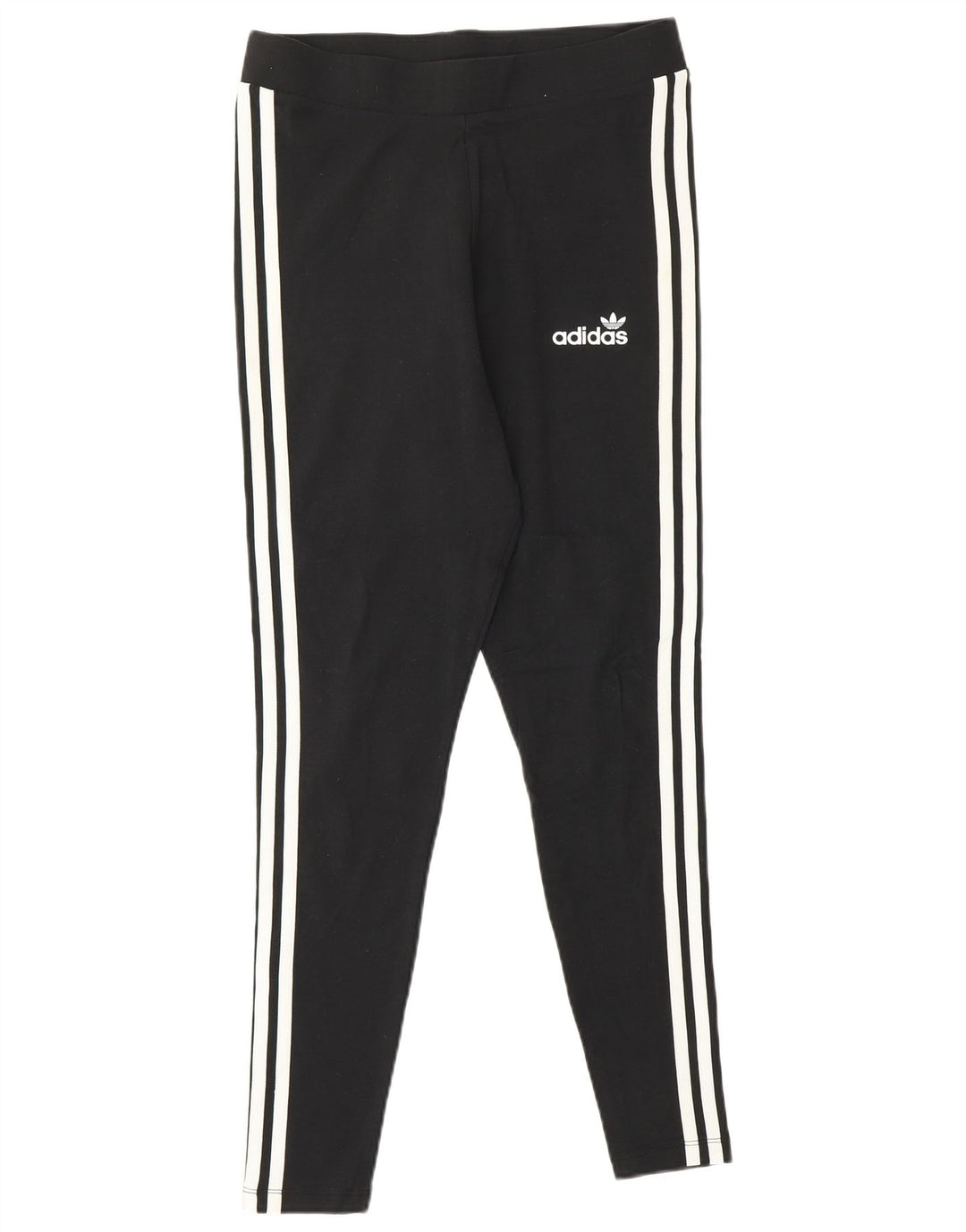 Adidas Leggings Femme UK 14 Coton Rayé Noir Moyen