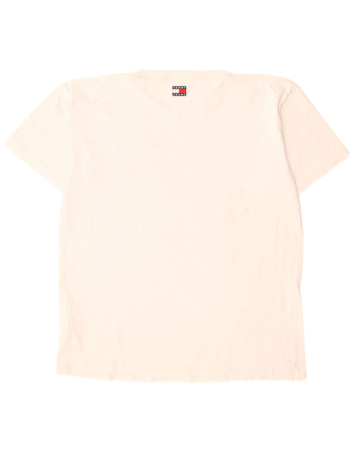 Tommy Hilfiger T-Shirt Graphique Homme Blanc Moyen Coton