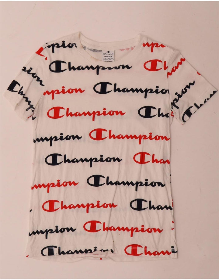 Champion T-shirt graphique pour femme UK 12 Blanc moyen
