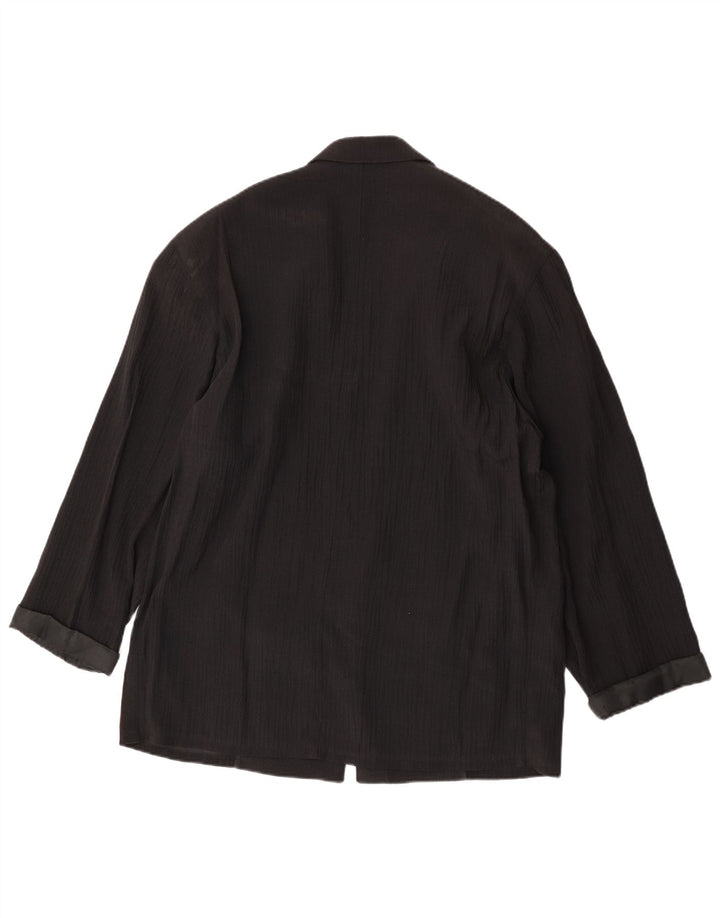 vintage Homme 1 Bouton Blazer Veste UK 40 Grand Noir