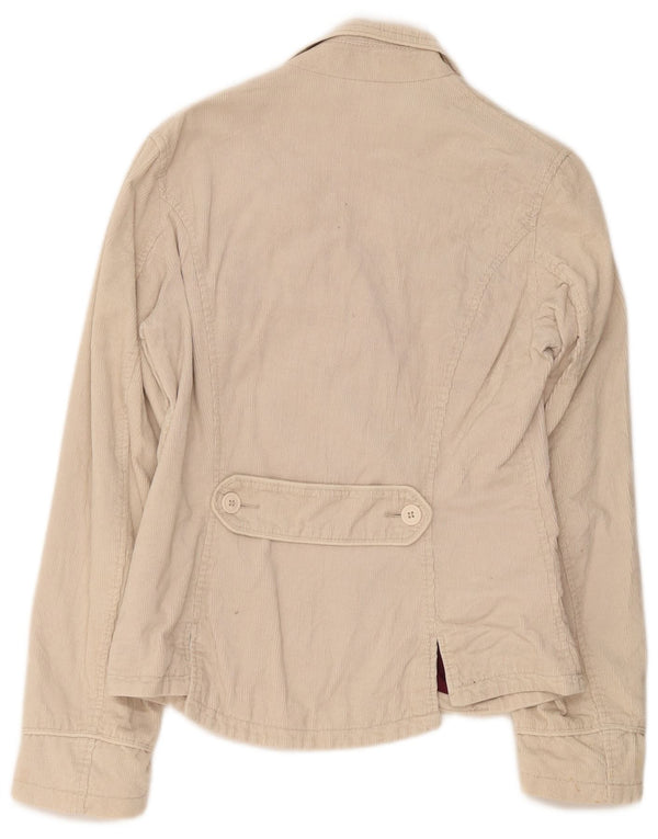 Replay Veste blazer en velours côtelé à 3 boutons pour femme UK 14 Large Beige Coton