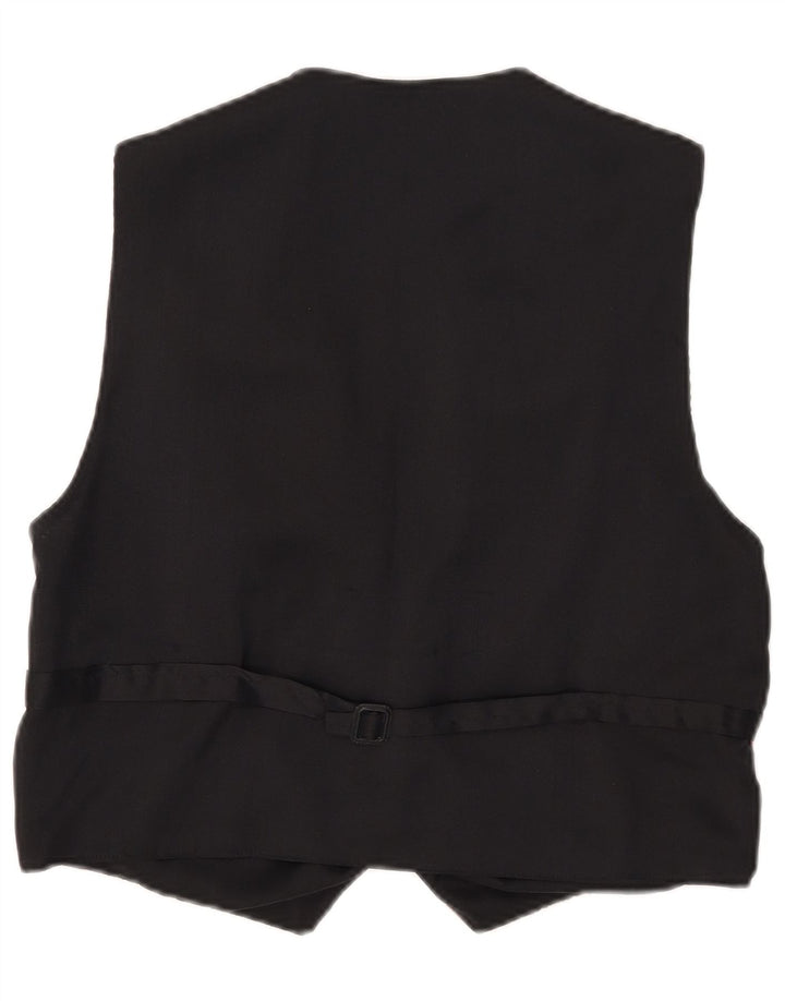 gilet femme vintage UK 14 Moyen Noir Géométrique