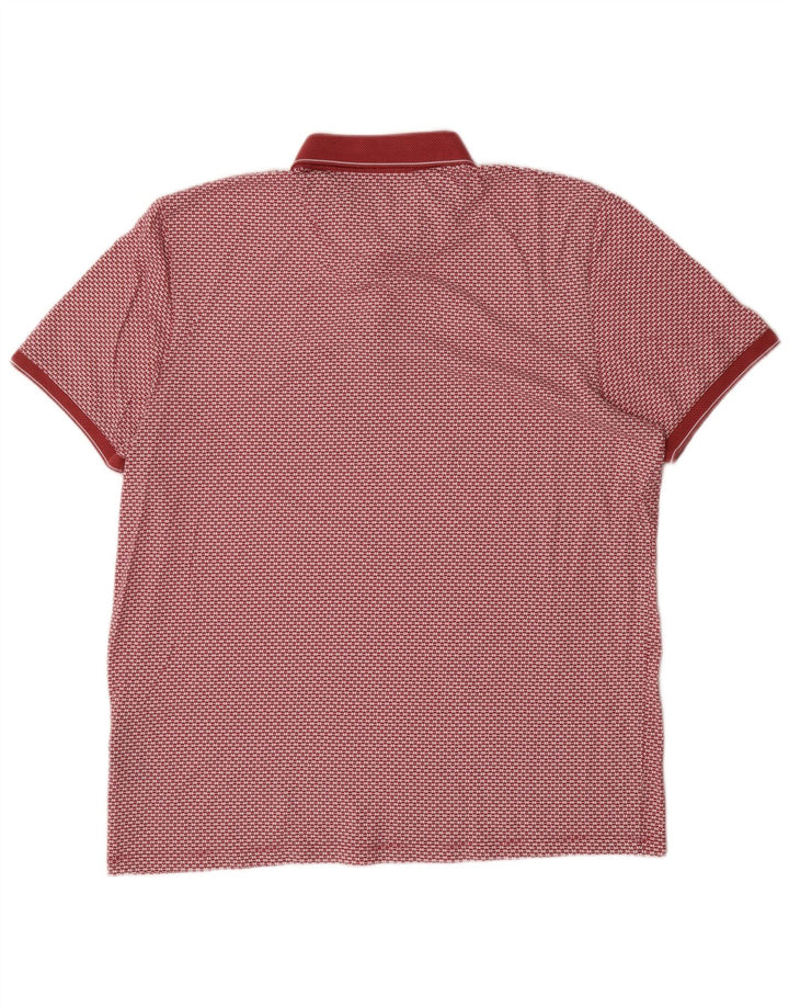 Ted Baker Polo à motif abstrait pour homme Taille 6 2XL Rouge Coton