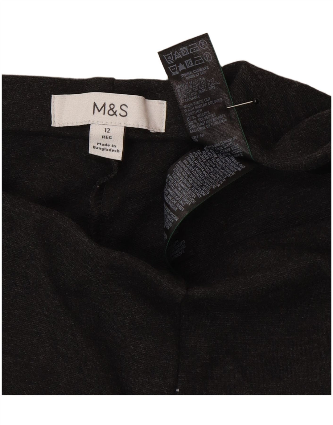 Marks & Spencer Leggings Femme UK 12 Gris Moyen Viscose