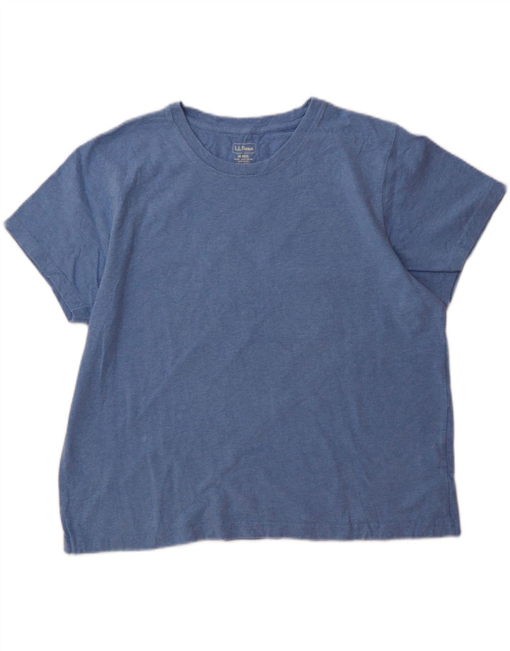 L.L.BEAN Womens T-Shirt Top UK 14 Medium Blue Cotton