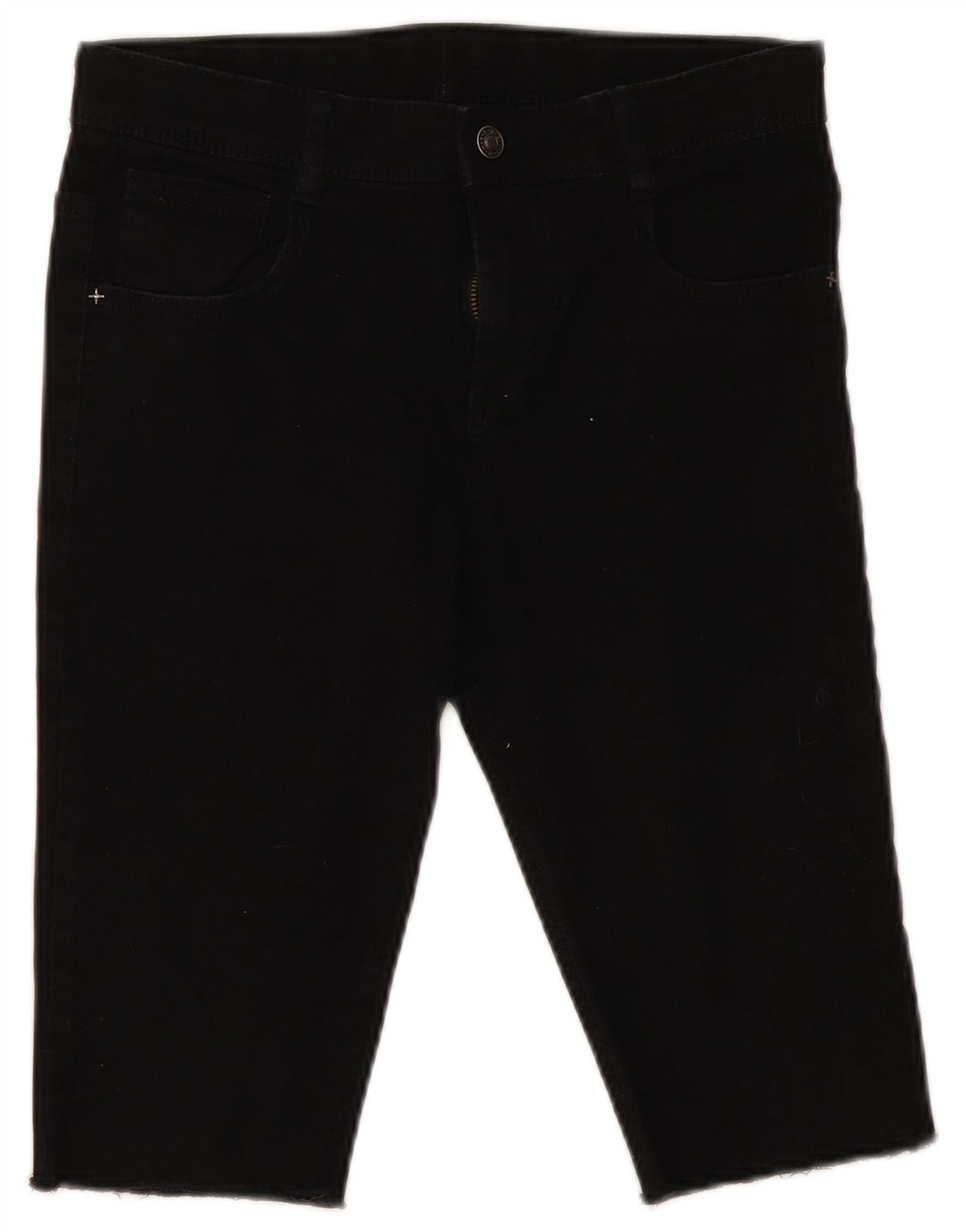 BENETTON Short en Jean Fille 13-14 Ans 3XL W30 Noir Coton