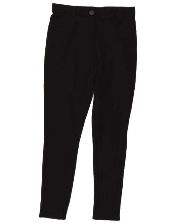 Zara Pantalon décontracté taille haute skinny pour femme Large W30 L27 Viscose noire