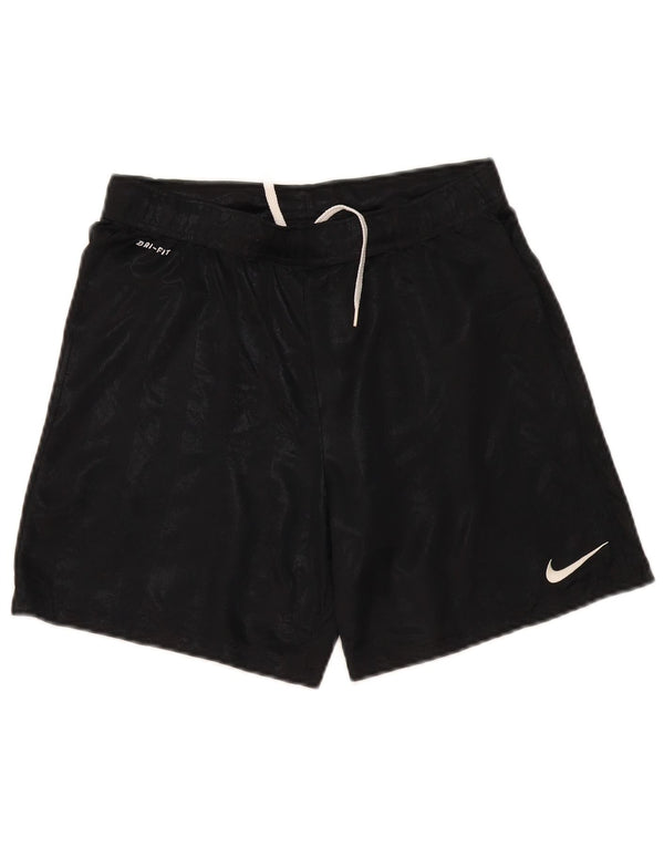 Nike Short de sport Dri Fit pour garçon 12-13 ans Large Noir Rayé Polyester